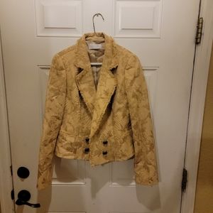 Badgley Mischka Gold Metallic Baroque Jacquard Brocade Jacket 6